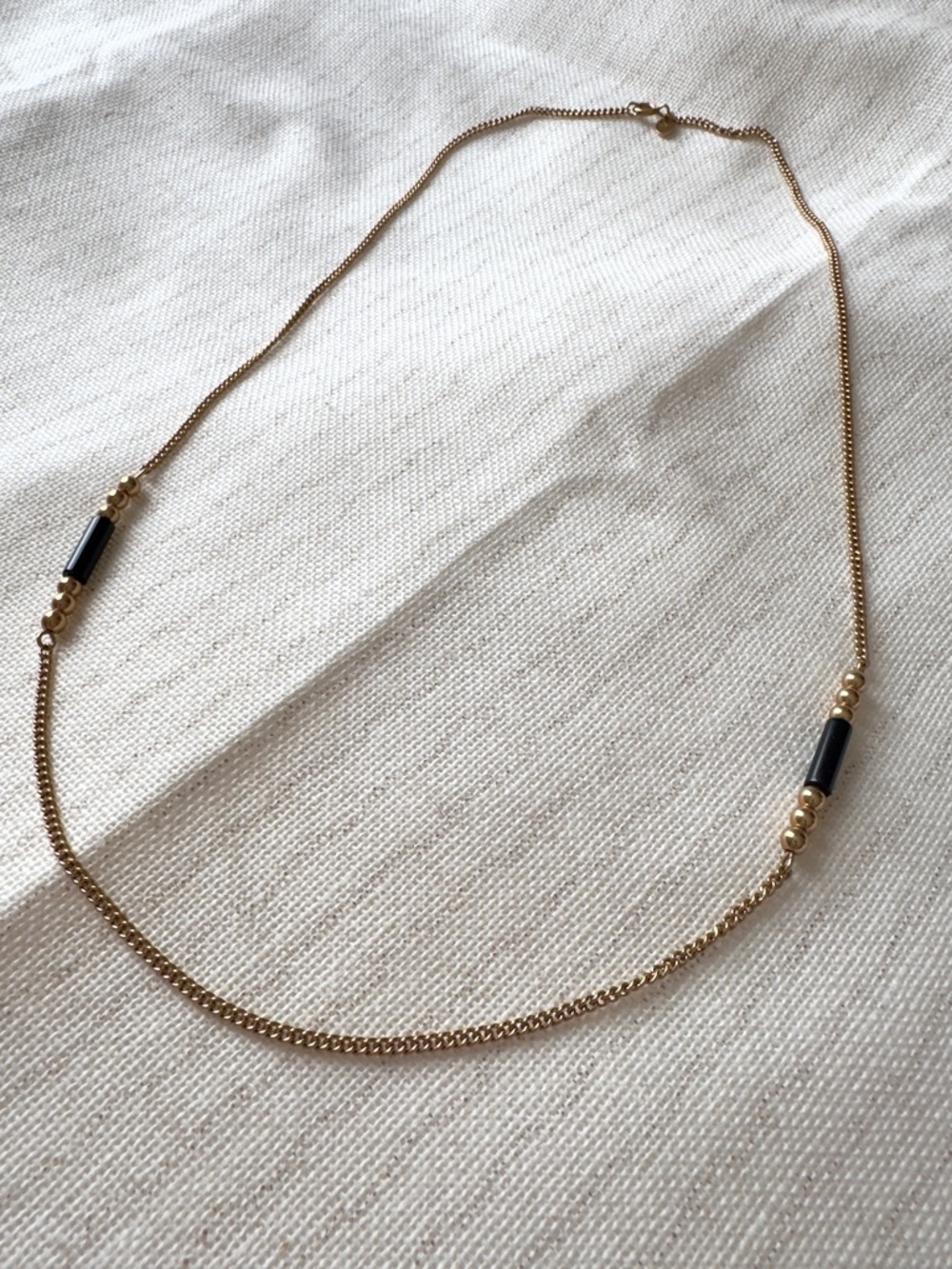 Vintage Avon Gold Necklace with Black Accent Beads